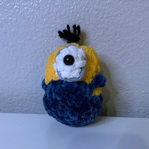 Handmade Crochet Minion-one of a kind created by my 12yr old son 5 inches tall
